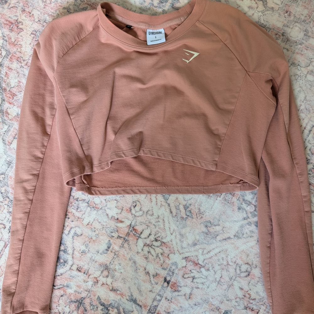 Gymshark Women's Cropped Sweatshirt - Peach